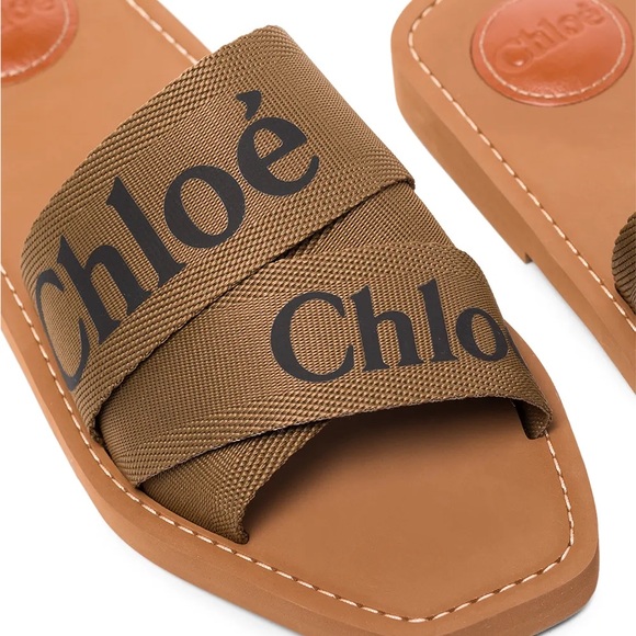 Chloe Shoes - Chloé Woody Logo Strap Slide Sandals authentic with box
